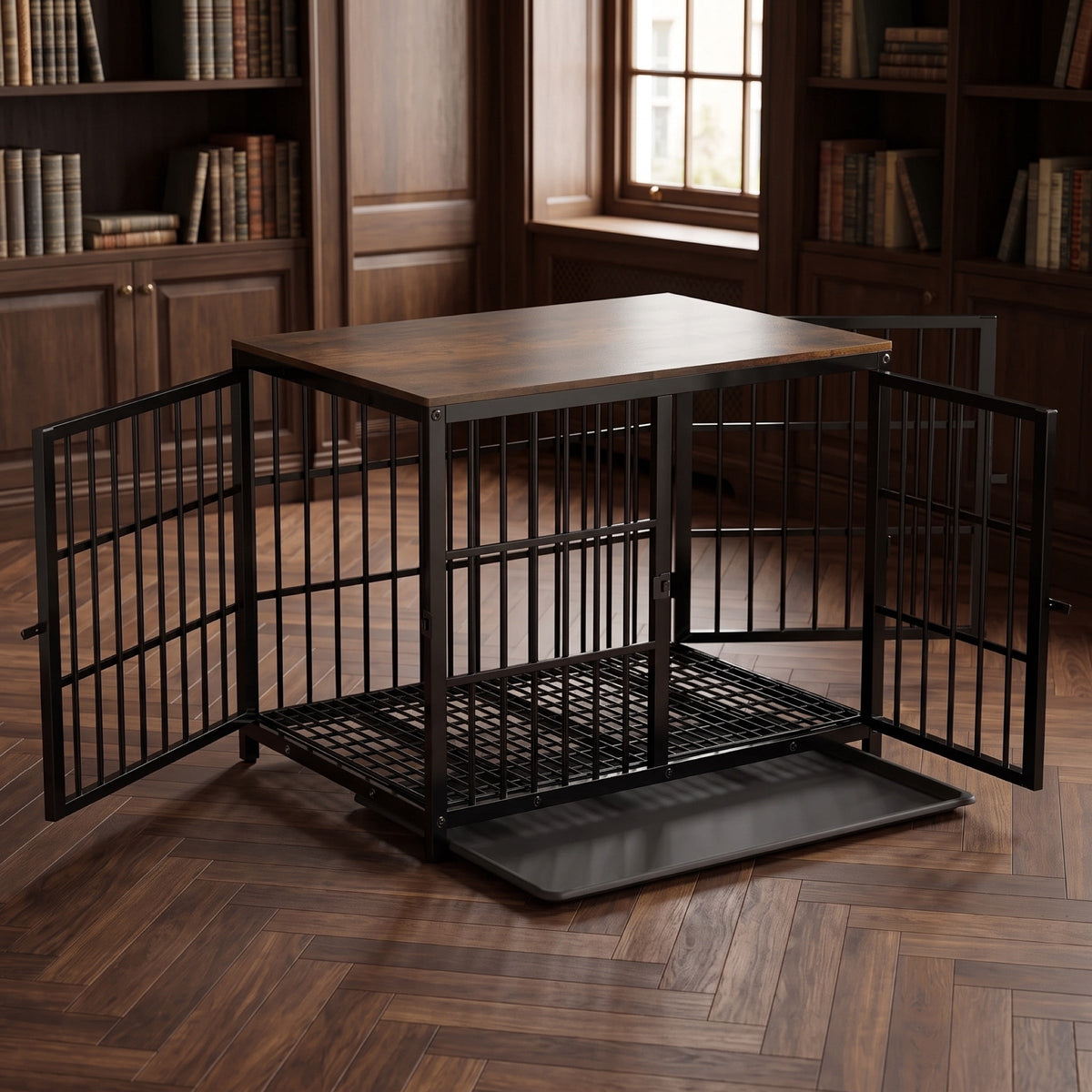 Ironside Large Dog Crate Furniture, Heavy-Duty 10 mm Welded Steel — view 2