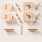 Perch Cat Wall Shelves and Perches Set, 7 Pieces with Hammock — view 2