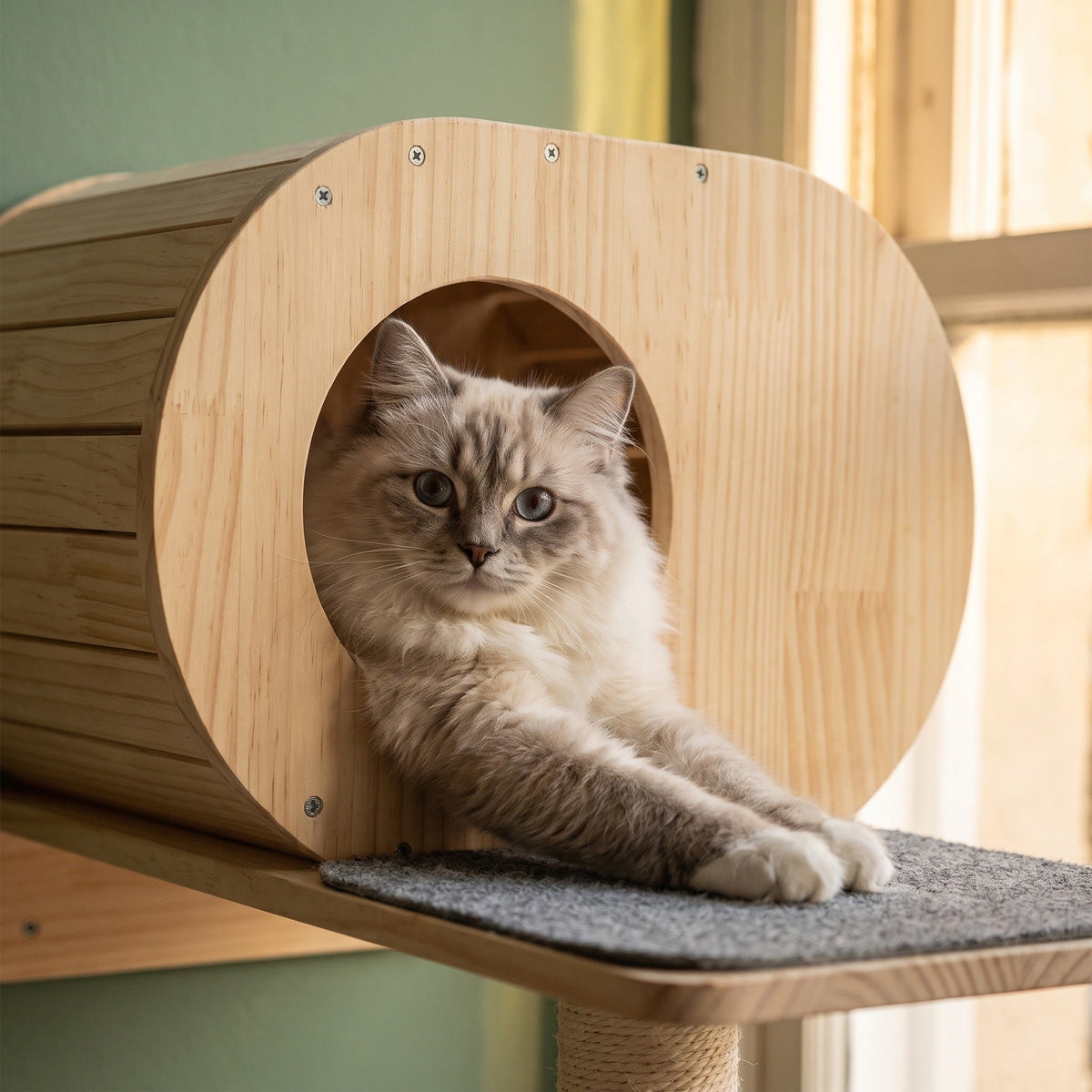 Perch Cat Wall Shelves and Perches Set, 7 Pieces with Hammock — view 3