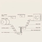 Perch Cat Wall Shelves and Perches Set, 7 Pieces with Hammock — view 5
