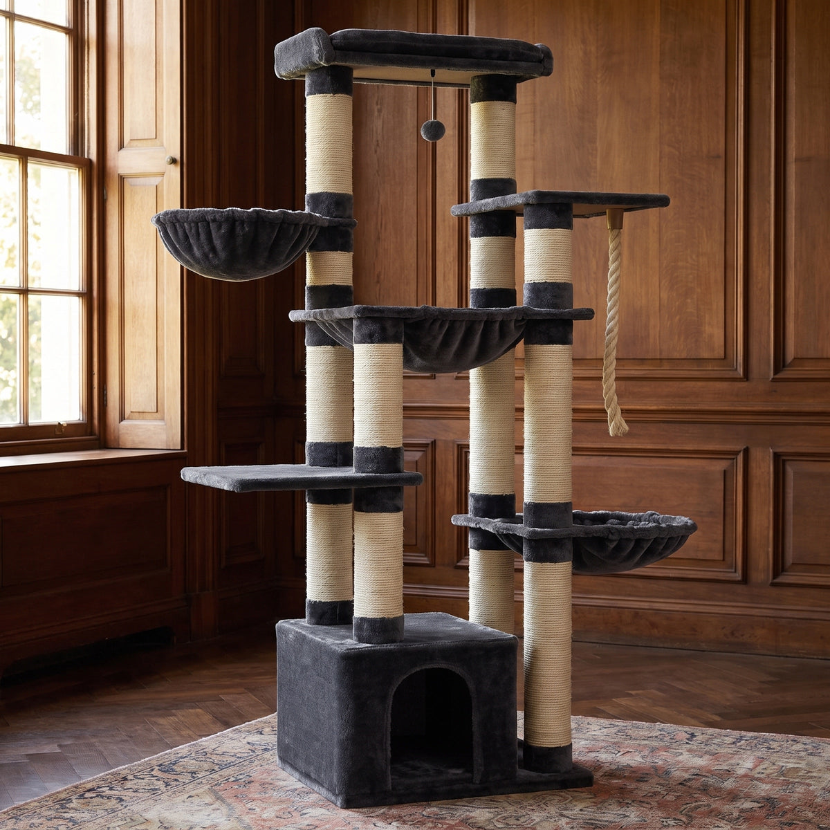 Redwood Large Cat Tree for Big Cats, 67" Tall with 11 Sisal Posts — view 2