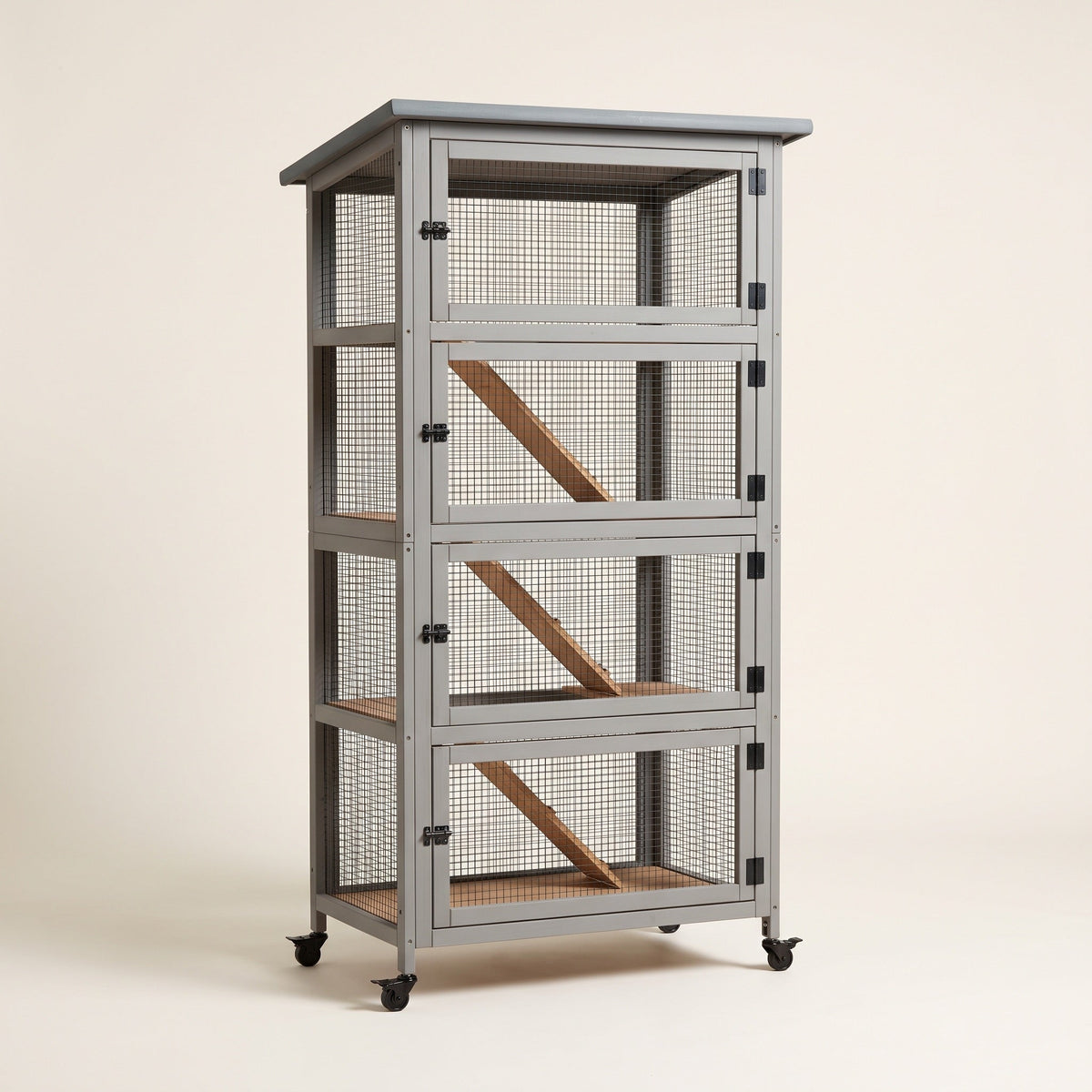 Veranda Catio on Wheels for Balconies, 4-Tier with Waterproof Roof — view 2