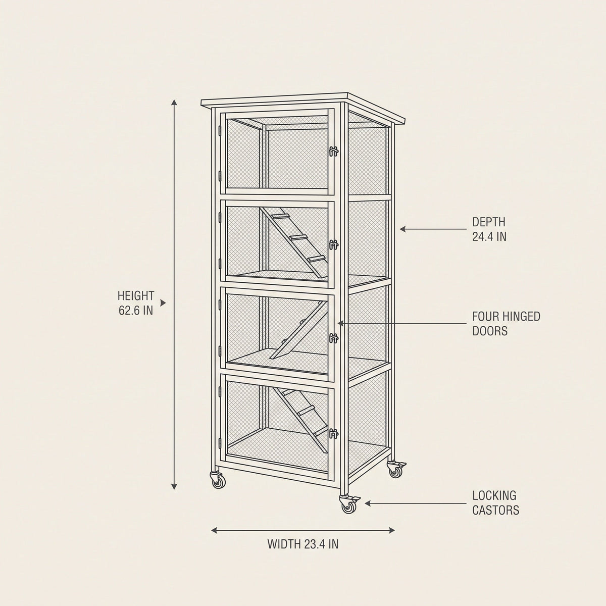 Veranda Catio on Wheels for Balconies, 4-Tier with Waterproof Roof — view 5